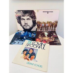 Lot of 5 Rock Record Albums, BTO, Blood Sweat Tears, Lovin Spoonful, Moody Blues